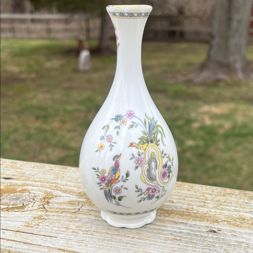 Coalport Bone China Vase with Floral and Bird Motif